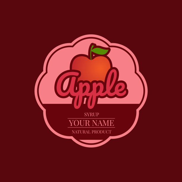 苹果糖浆标签图片下载