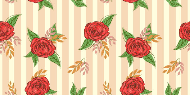 复古花卉无缝图案与玫瑰纺织，墙纸，剪贴簿，剪纸。自由的风格。图片下载