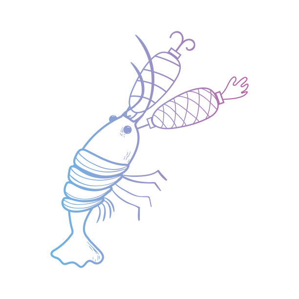 线龙虾咬旋转物体抓住它图片下载