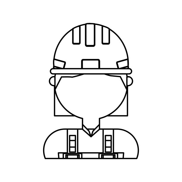 女人与安全头盔图标商人矢量插图图片下载