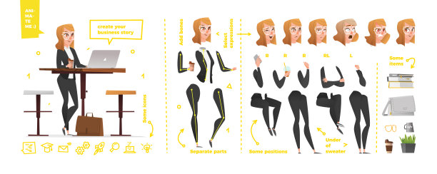 为动画设置的程式化字符。图片下载