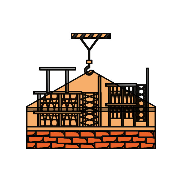 砖和支架矢量插图图片下载