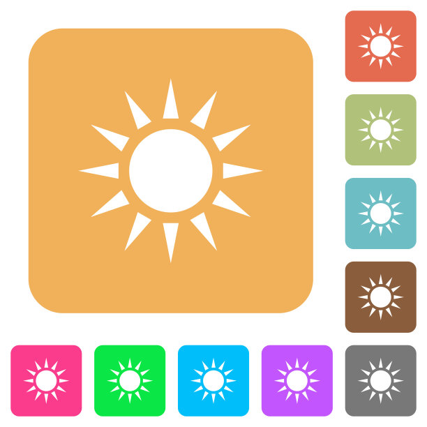 太阳圆形方形平面图标图片下载