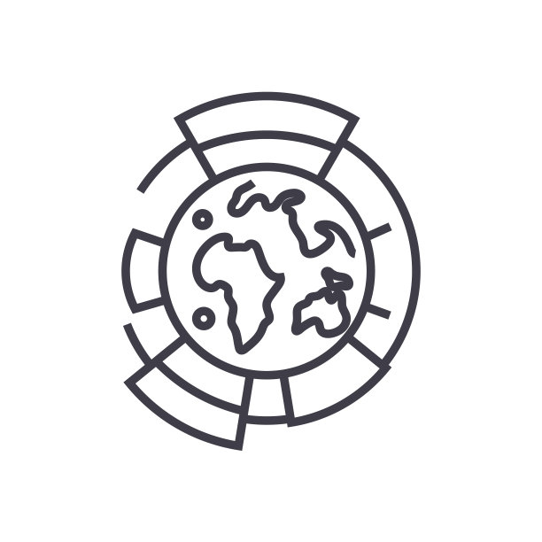 全局图向量线图标，标志，背景上的插图，可编辑的笔触图片下载