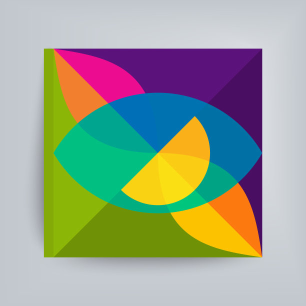 教科书，小册子或笔记本模型。抽象的几何设计。矢量插图由各种重叠的元素。图片下载