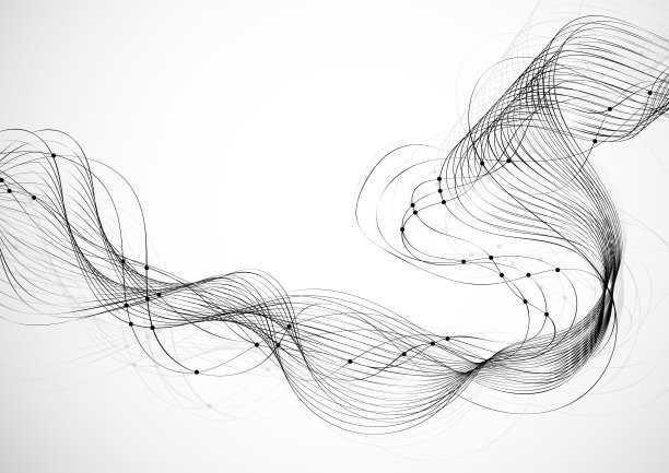 动态粒子声波的抽象背景。波的音乐原声唱片。矢量图图片下载