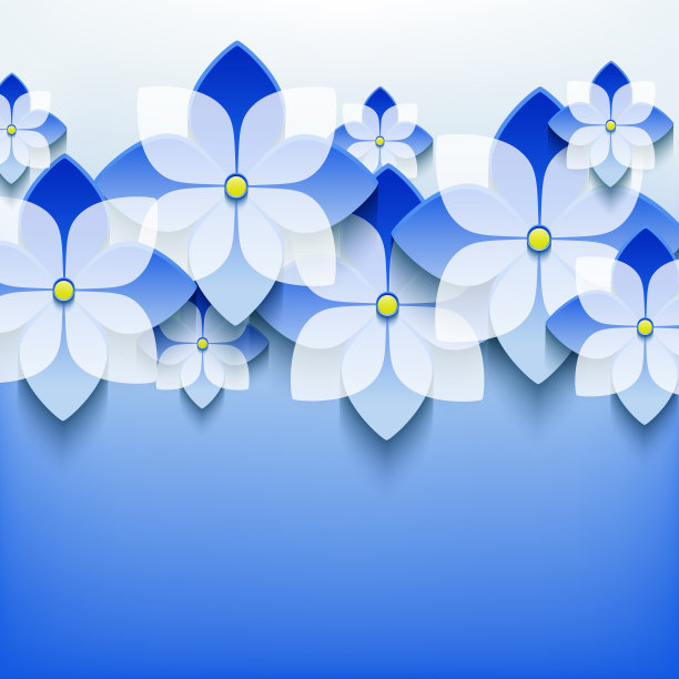 美丽的花花边背景与3d花图片下载