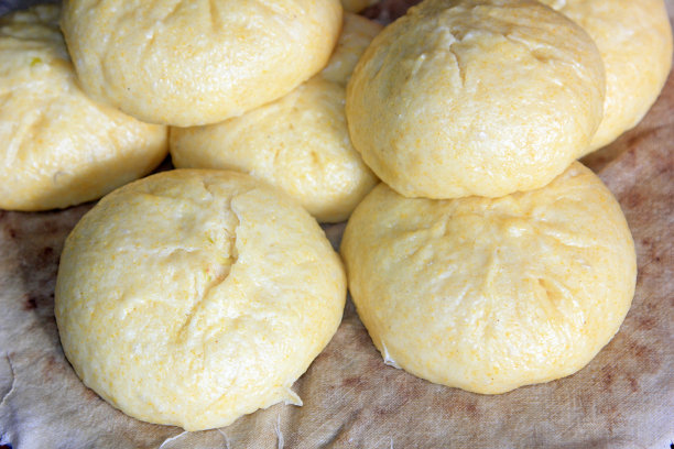 中式糕点萝卜包子，特写照片图片下载