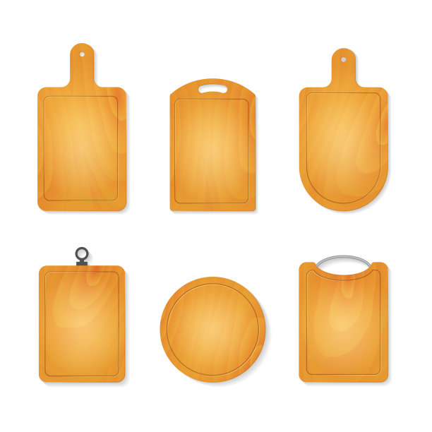 逼真的3d切割木板集。向量图片下载