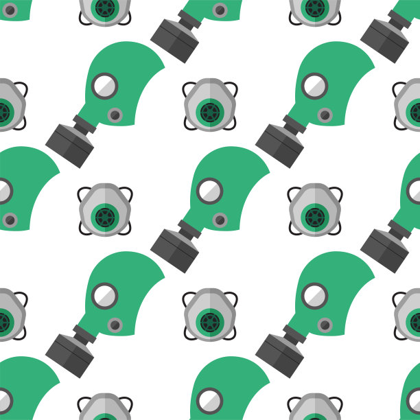 呼吸防护口罩无缝图形矢量插图防护工具行业安全适用于人体器官图片下载