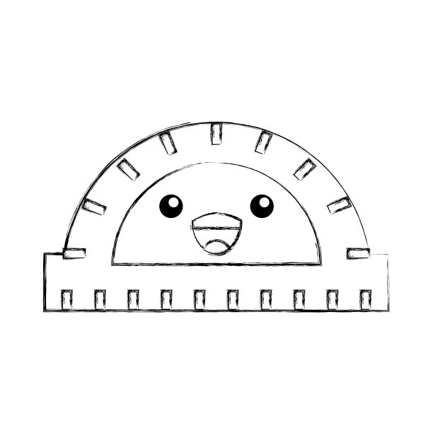 卡通角量角器几何仪器图片下载