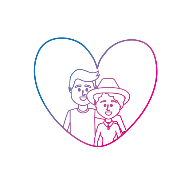 内心设计线夫妇在一起图片下载