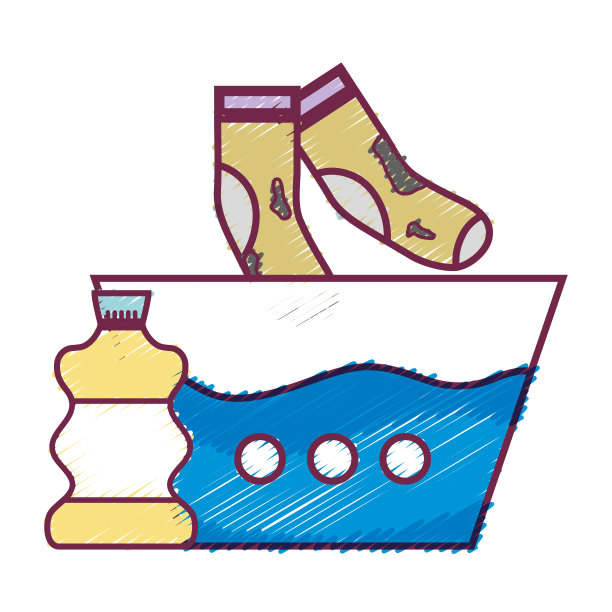 水桶和脏袜子和漂白剂瓶子图片下载