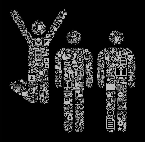 小团体庆祝图标商业和金融矢量图标模式图片下载