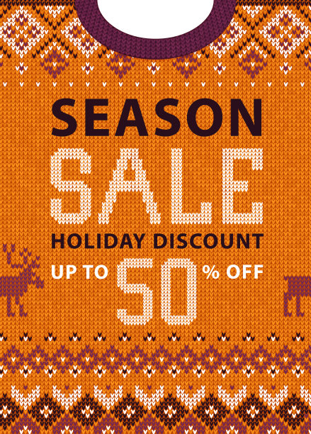 秋日秋季大减价横幅。北欧的毛衣。图片下载