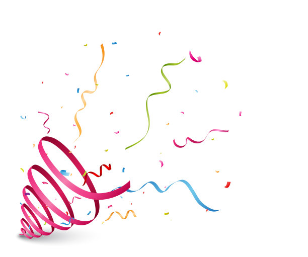 带丝带的爆炸派对礼花素材图片