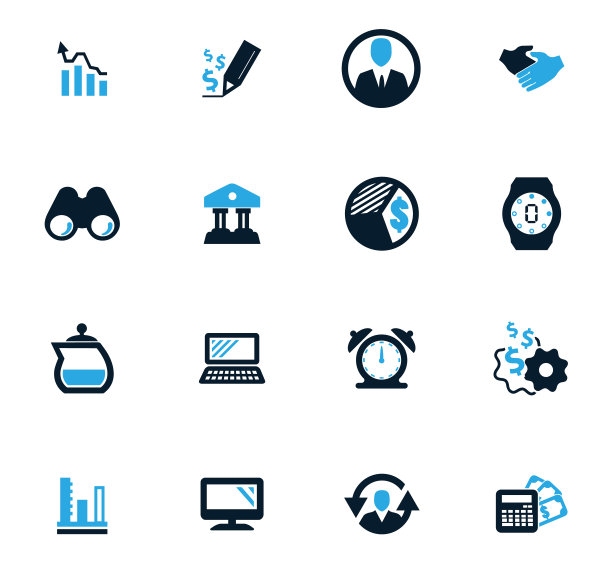 业务管理和人力资源图标集图片下载