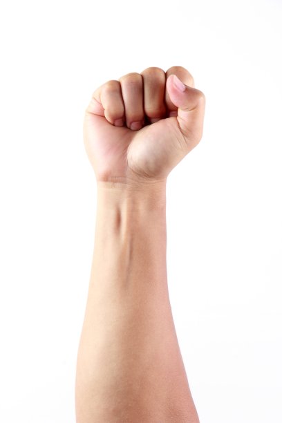 男子拳头孤立在白色背景图片下载