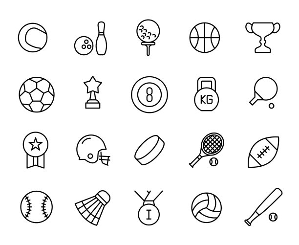 高级设置的运动设备系列图标。素材图片