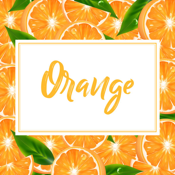 标签，贴纸或背景与现实的柑橘。矢量3d插图与水果图片下载