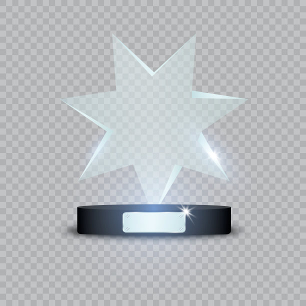 环形玻璃奖杯奖。矢量插图孤立在灰色背景图片下载