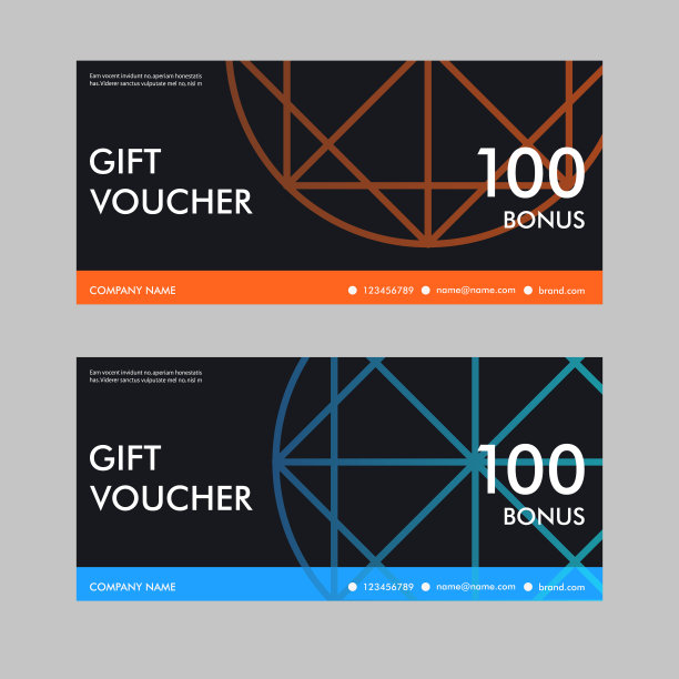 礼品券模板与彩色图案图片下载