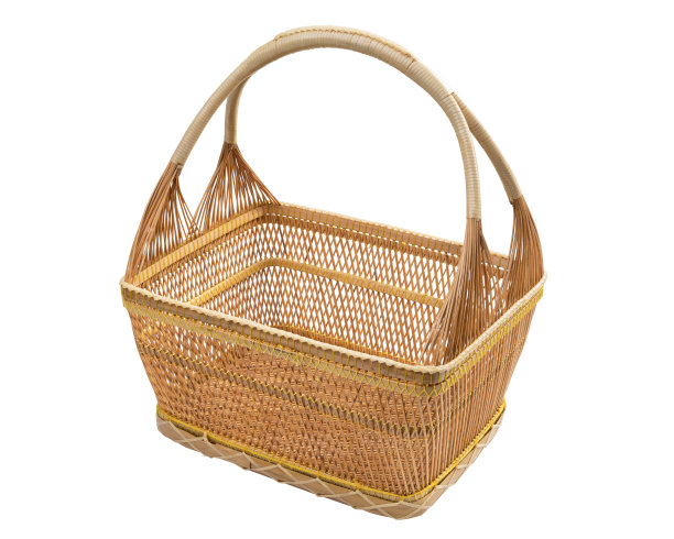 柳条篮子孤立的白色背景图片下载