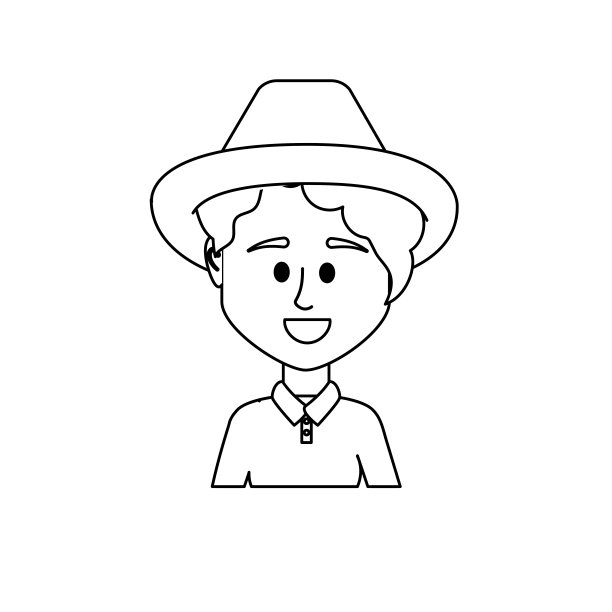 线条化身女性的发型和衬衫设计图片下载