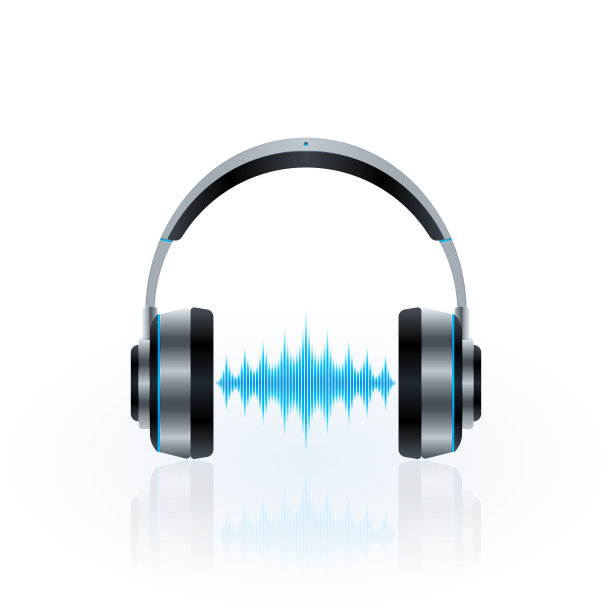 耳机和声波，矢量图图片下载