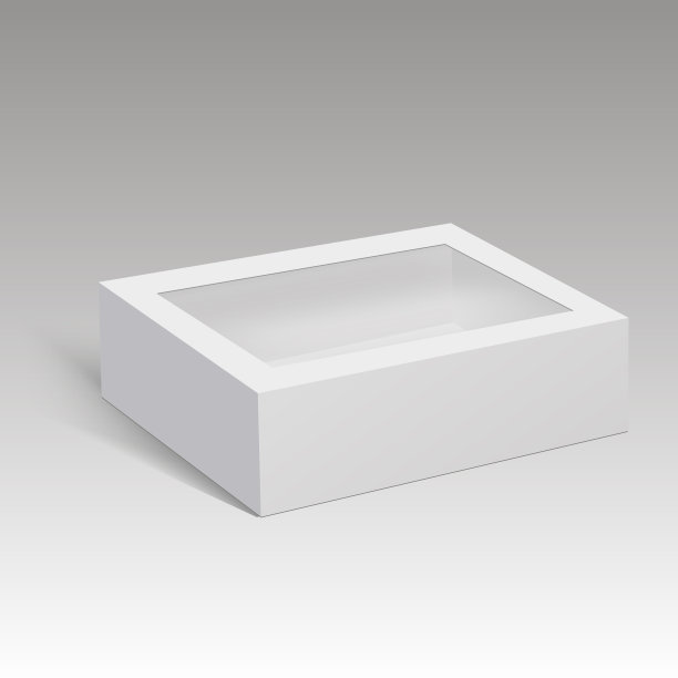 用于三明治、食品、礼品或其他产品的带塑料窗的空白纸盒包装。矢量图图片下载