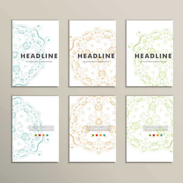 带有抽象模式的向量集图片下载