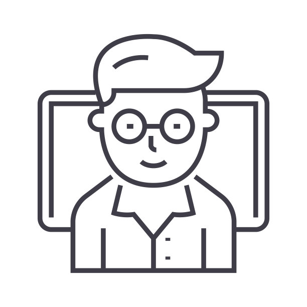 教师，在线学习用笔记本矢量线图标，标记，背景插图，可编辑笔画素材图片