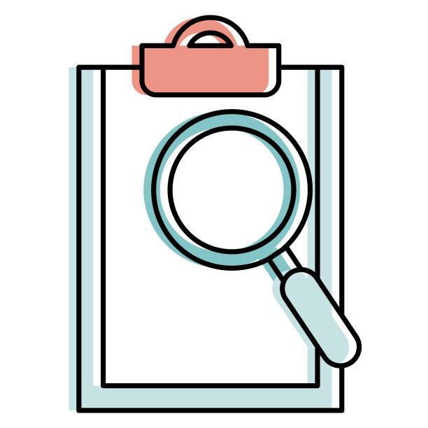 带有放大镜的剪贴板文件图片下载