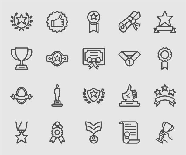 成功的奖励线图标图片下载