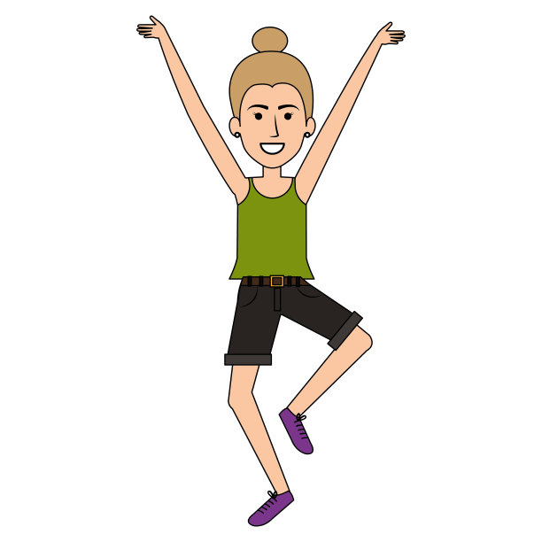 蹦蹦跳跳的女人头像图片下载