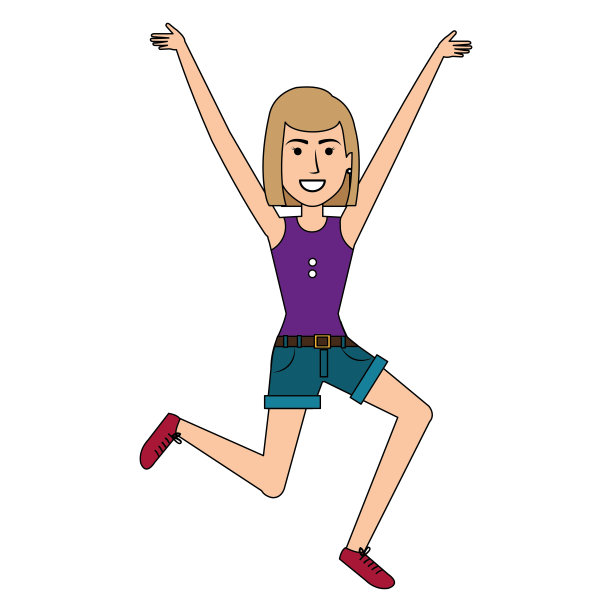 蹦蹦跳跳的女人头像图片下载