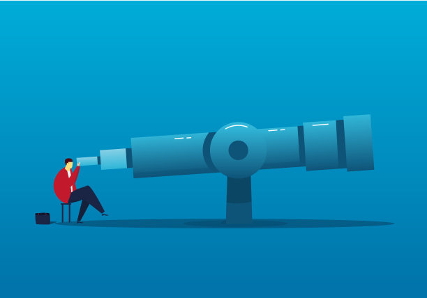 一个使用望远镜的商人图片下载