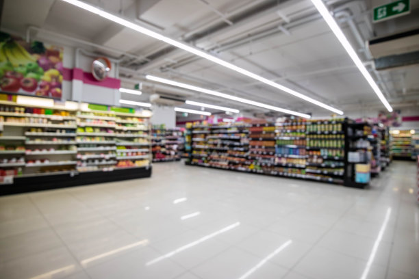 便利店内部抽象模糊的背景素材图片