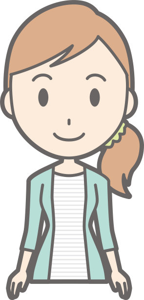 插图的一个年轻的女士在条纹衣服面对前面图片下载