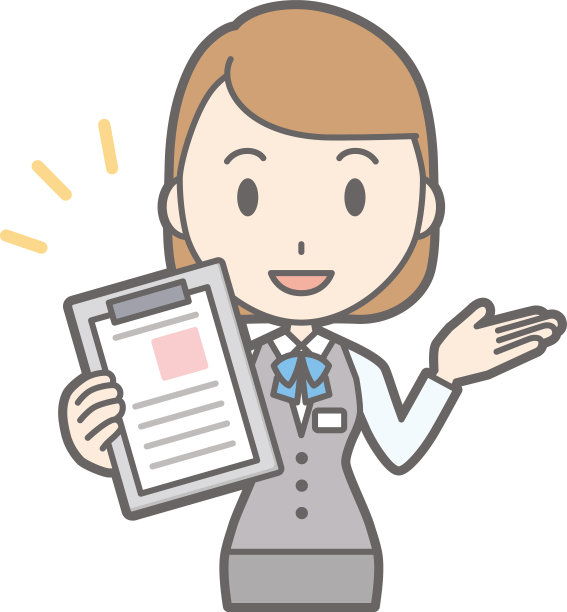 一个穿制服的职员的职员戴着文件的插图图片下载