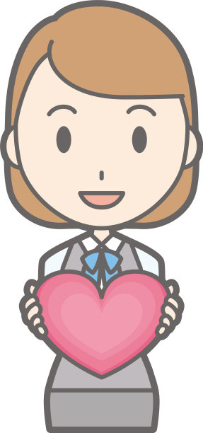 穿着制服，带有心形标记的女人插画图片下载