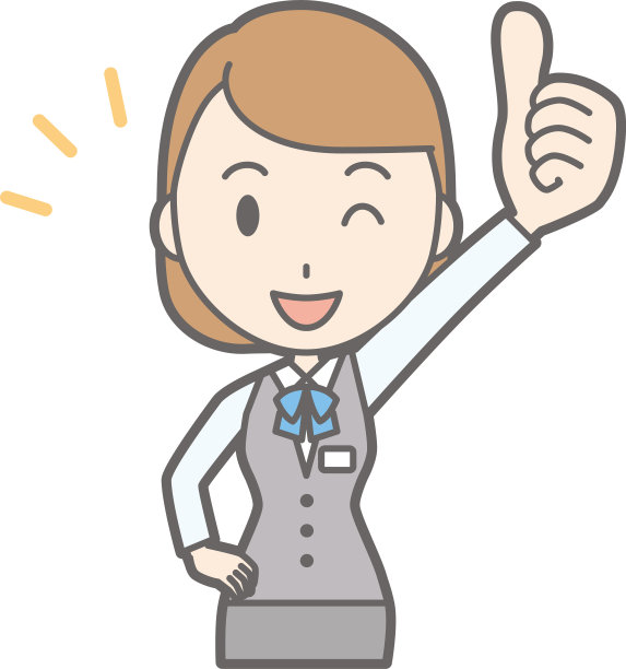 一个穿着制服的女人戴着一个好标志图片下载