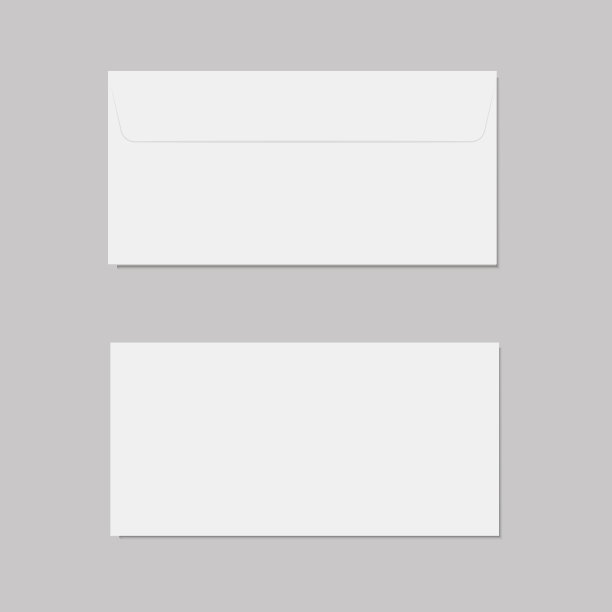 空白现实封闭信封正面和背面的视图模拟。向量。图片下载