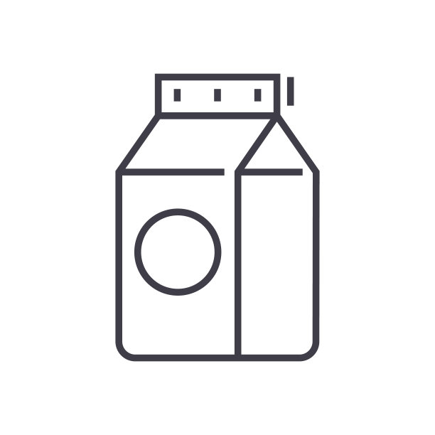 牛奶矢量线图标，标志，插图的背景，可编辑的笔触图片下载