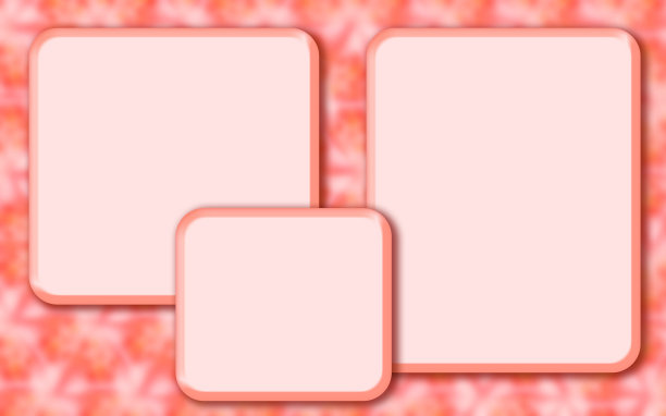 橙色模拟模板与三个矩形文本框。水平边界，模糊六边形的背景。画框用于剪贴簿，相册，贺卡，明信片，传单，小册子，海报图片下载