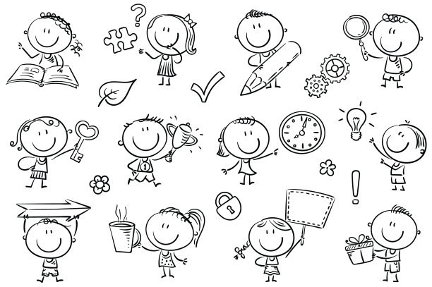 孩子们与符号图片下载