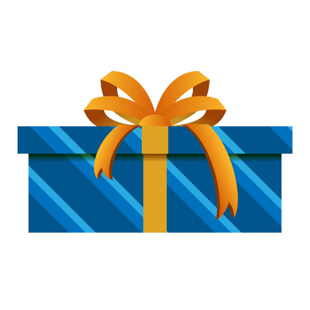 圣诞礼盒与蓝色包装隔离图片下载