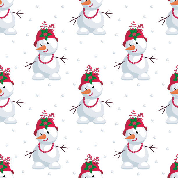 戴女士帽的雪人图片下载