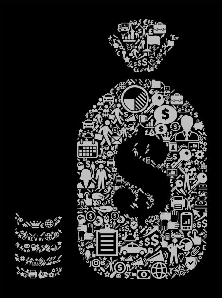 袋子的钱图标商业和金融矢量图标模式图片下载