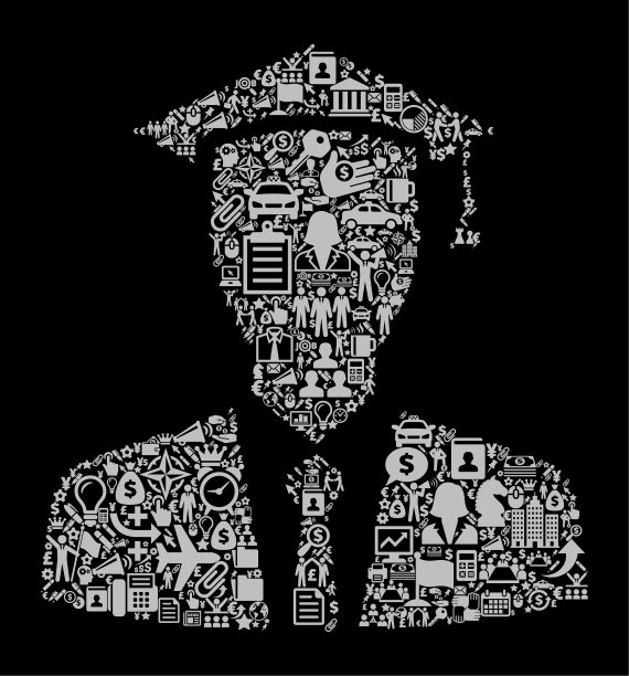 毕业图标商业和金融矢量图标模式图片下载